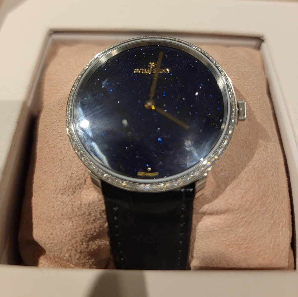 Shinola Gomelsky Agnes 32 MM Sandstone Watch Diamonds & Black Alligator Strap